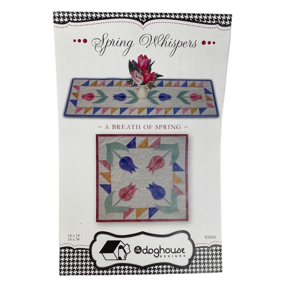 In The Doghouse Designs “A Breath of Spring” Tulip Runner Topper Pattern - Picture 1 of 4